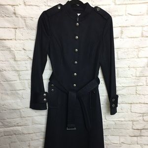 Ann Taylor Loft Wool Long Military Coat S